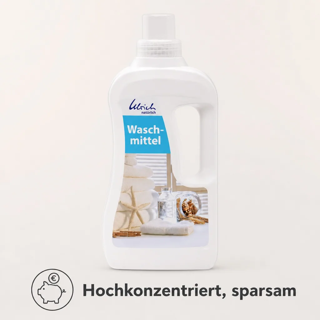 ULRICH natürlich Waschmittel 1 Liter flüssig NCP-vegan zertifiziert