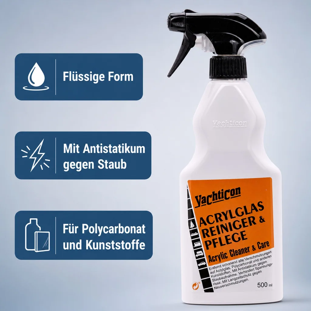 YACHTICON Acrylglasreiniger & Pflege 500 ml