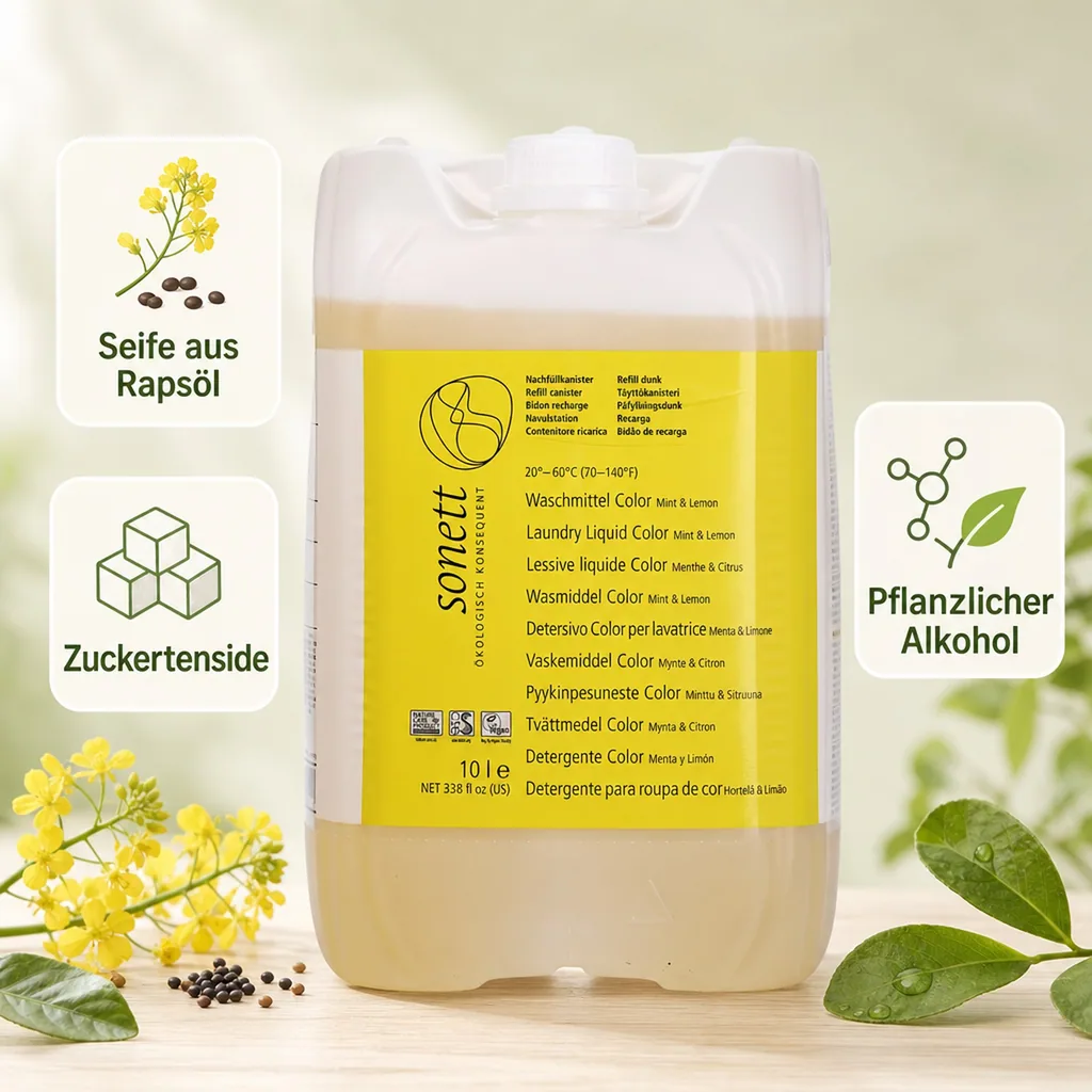 SONETT Waschmittel color Mint & Lemon flüssig 10 Liter