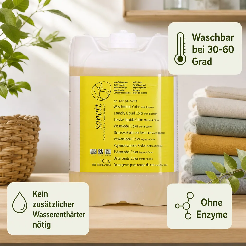 SONETT Waschmittel color Mint & Lemon flüssig 10 Liter