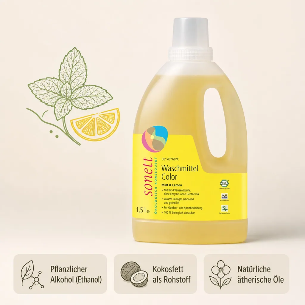 SONETT Waschmittel color Mint & Lemon flüssig 1,5 Liter