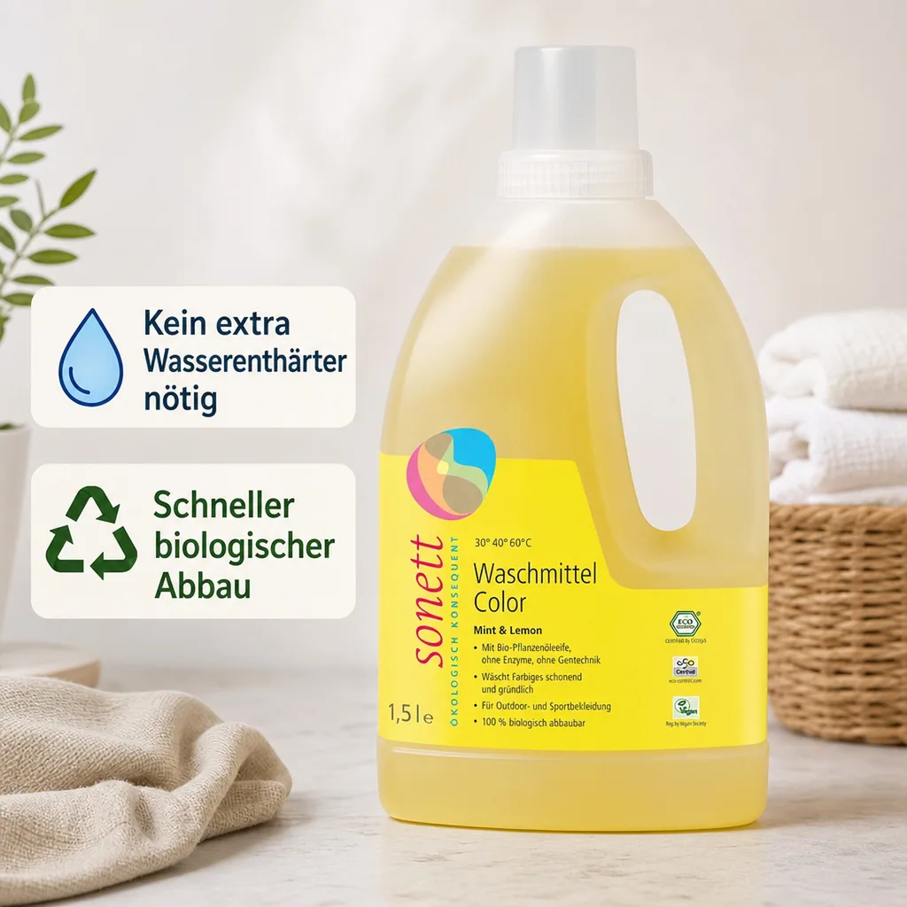 SONETT Waschmittel color Mint & Lemon flüssig 1,5 Liter