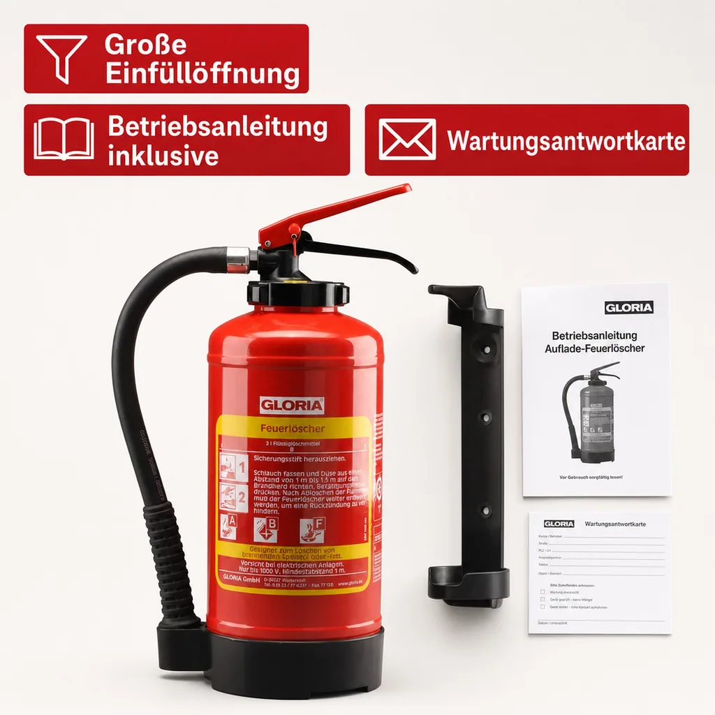 Feuerlöscher, Fettbrandlöscher- FB3EASY mit Wandhalter, Der kompakte und effektive Feuerlöscher für Fettbrände