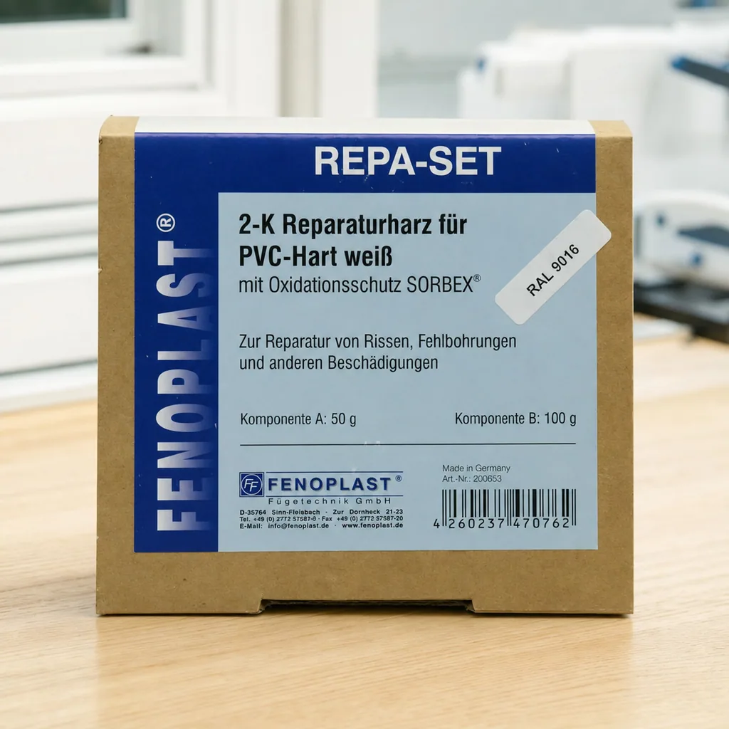 FENOPLAST Reparatur SET RAL 9016 für Kunststofffenster verkehrsweiß 2K Reparaturharz