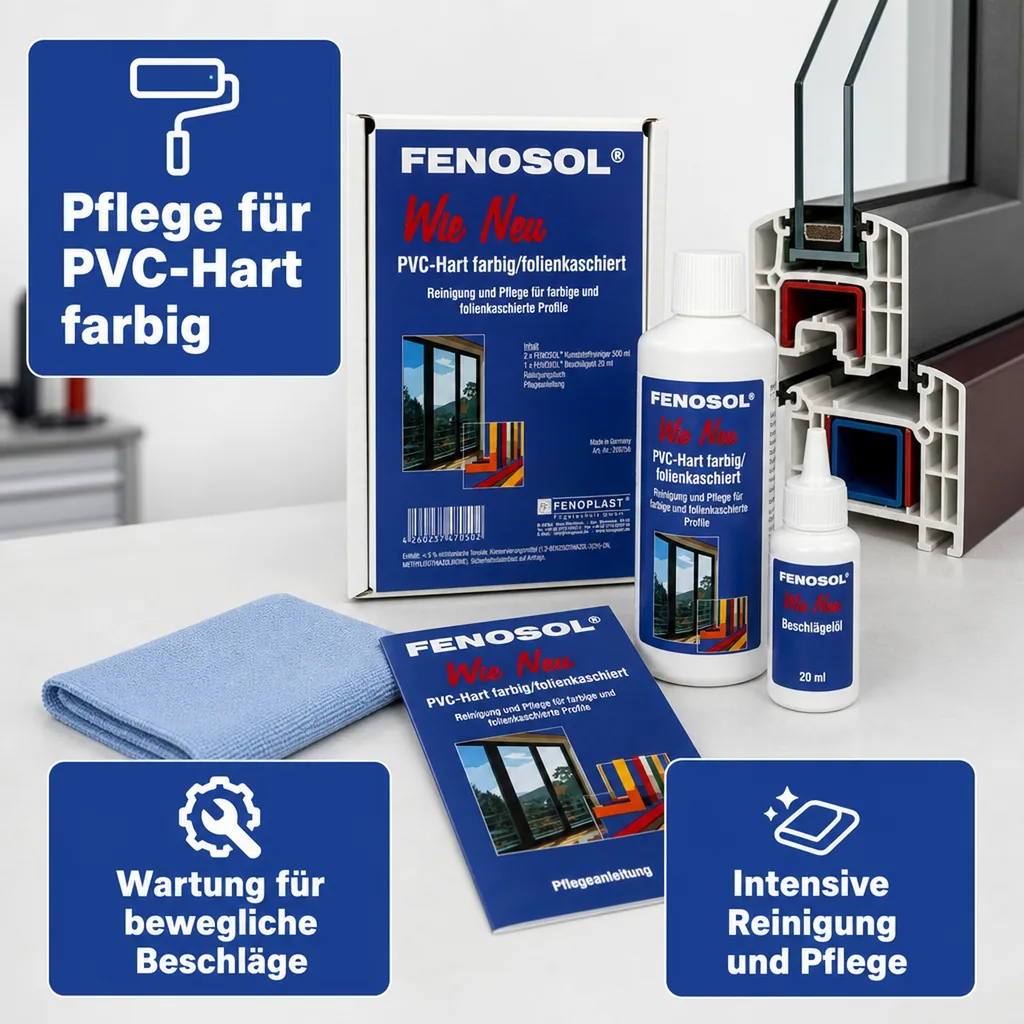 FENOPLAST Fenosol WIE NEU PVC-Hart farbig/folienkaschiert Fensterpflegeset