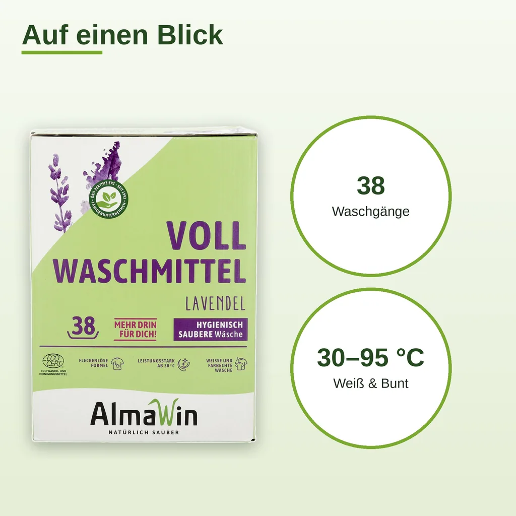 ALMAWIN Vollwaschmittel 2kg 36 Waschgänge