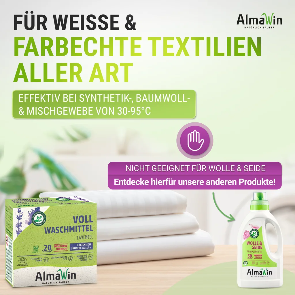 ALMAWIN Vollwaschmittel 1080g 19 Waschgänge