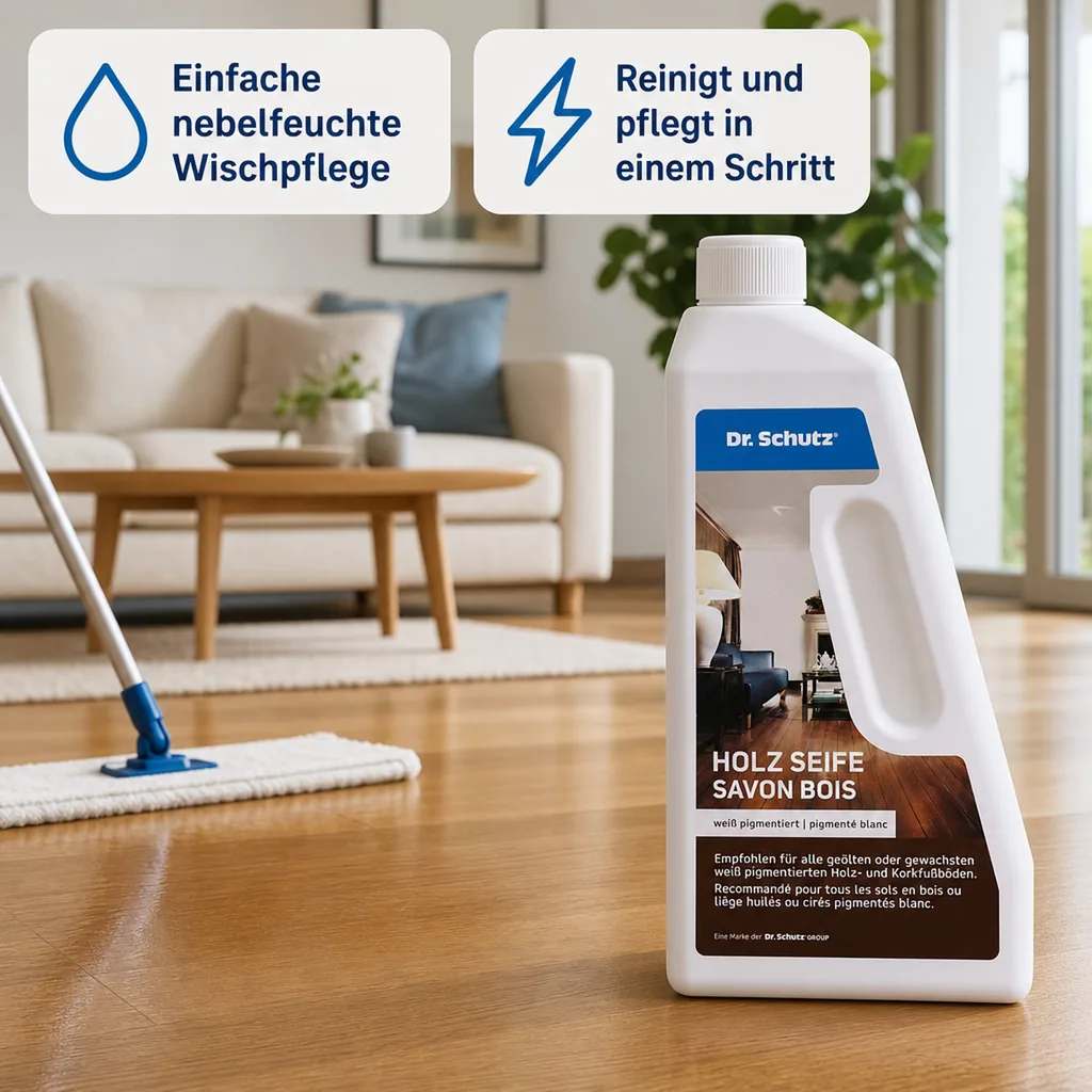 DR. SCHUTZ Holz Seife 750ml Reiniger weiß für geölt-gewachste Holz- und Korkböden