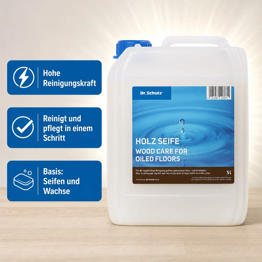 DR. SCHUTZ Holz Seife 5 Liter Reiniger für geölt-gewachste Holz- und Korkböden