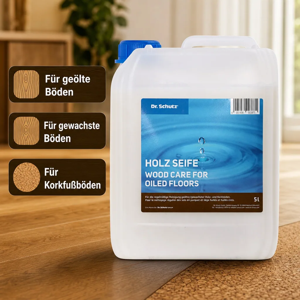 DR. SCHUTZ Holz Seife 5 Liter Reiniger für geölt-gewachste Holz- und Korkböden