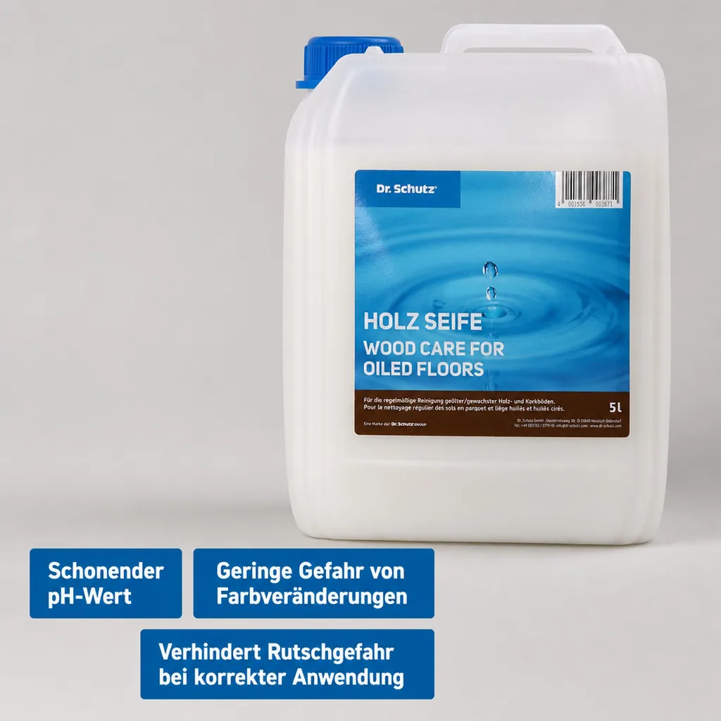 DR. SCHUTZ Holz Seife 5 Liter Reiniger für geölt-gewachste Holz- und Korkböden