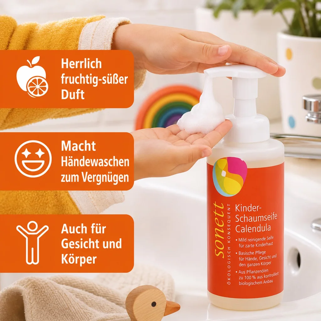 SONETT Kinder Schaumseife Calendula 200 ml Schaumspenderflasche