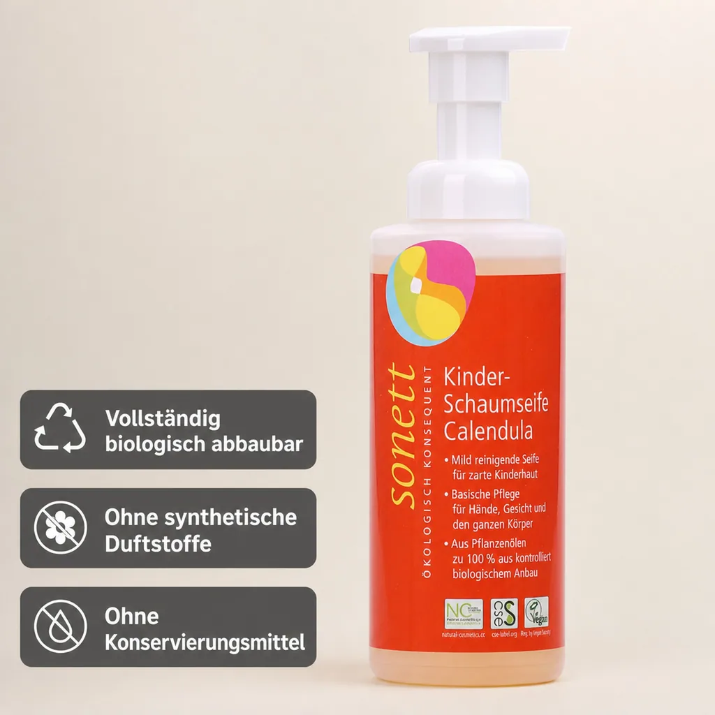 SONETT Kinder Schaumseife Calendula 200 ml Schaumspenderflasche