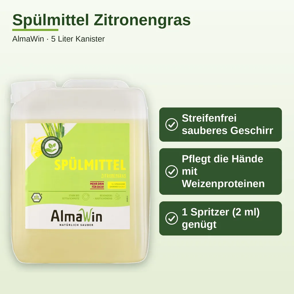 ALMAWIN Spülmittel Zitronengras 5 Liter