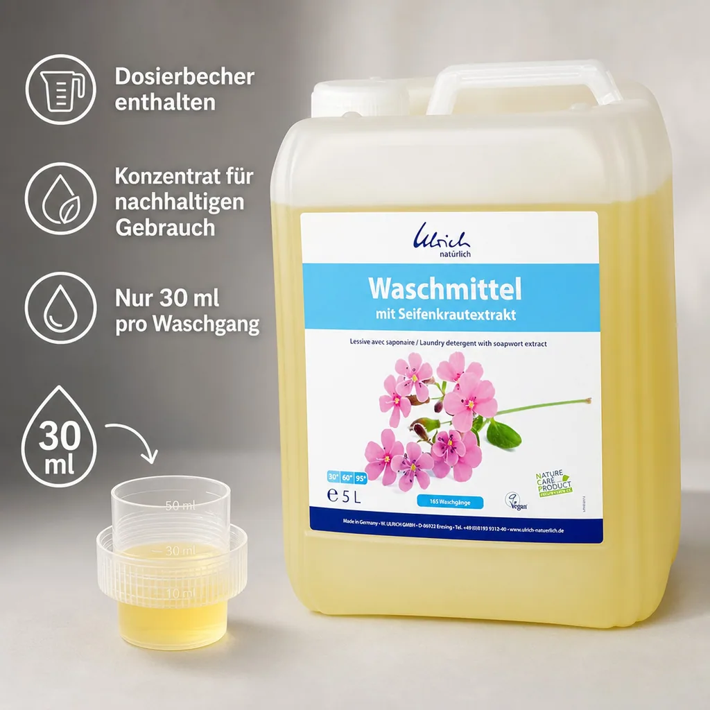ULRICH natürlich Waschmittel mit Seifenkrautextrakt 5 Liter flüssig