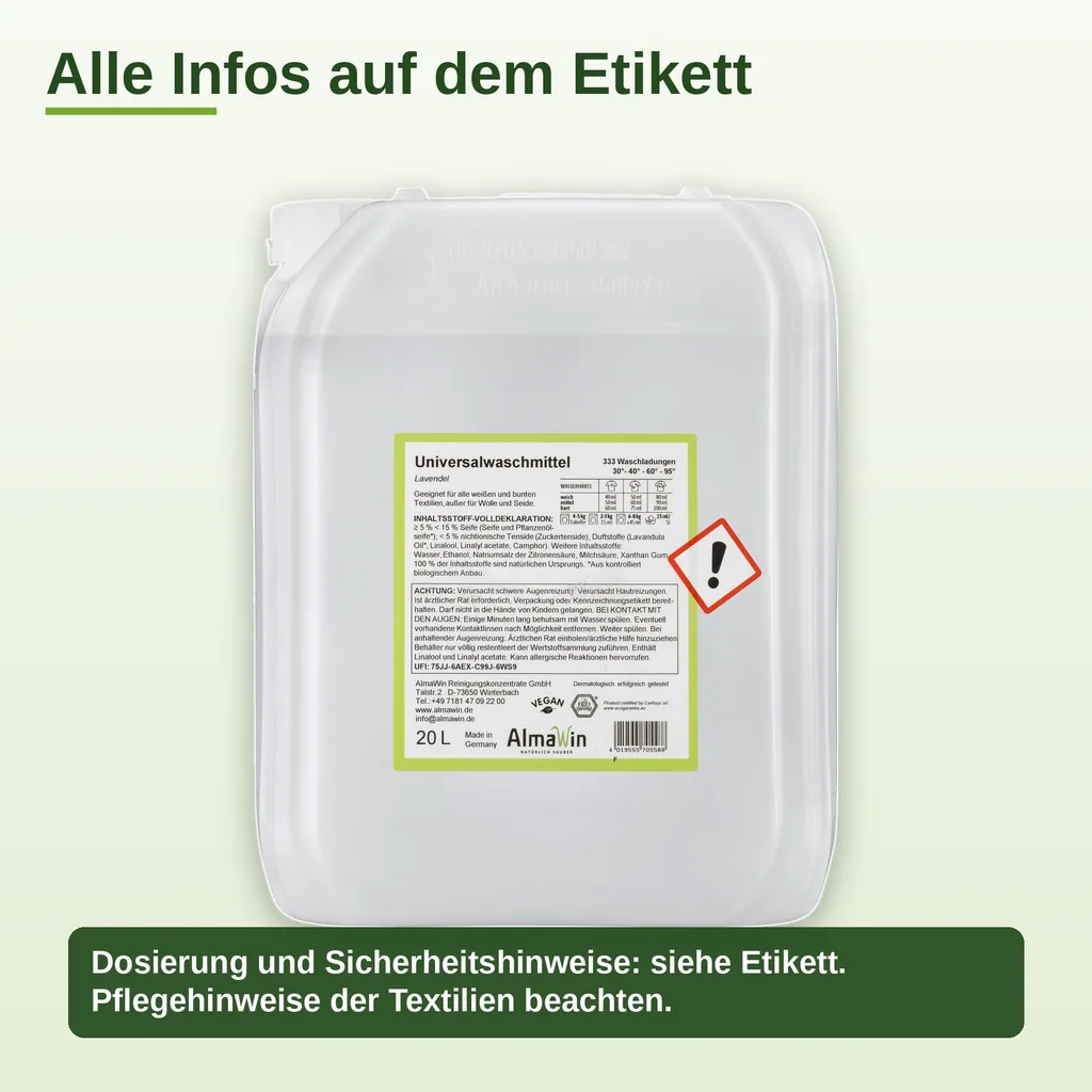 ALMAWIN Waschmittel flüssig 20 Liter