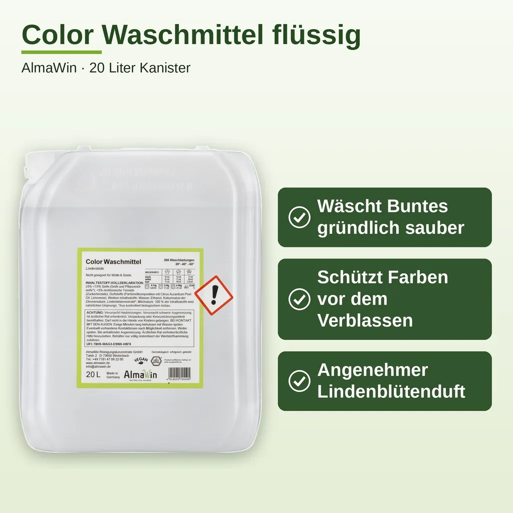 ALMAWIN Color Flüssigwaschmittel 20 Liter