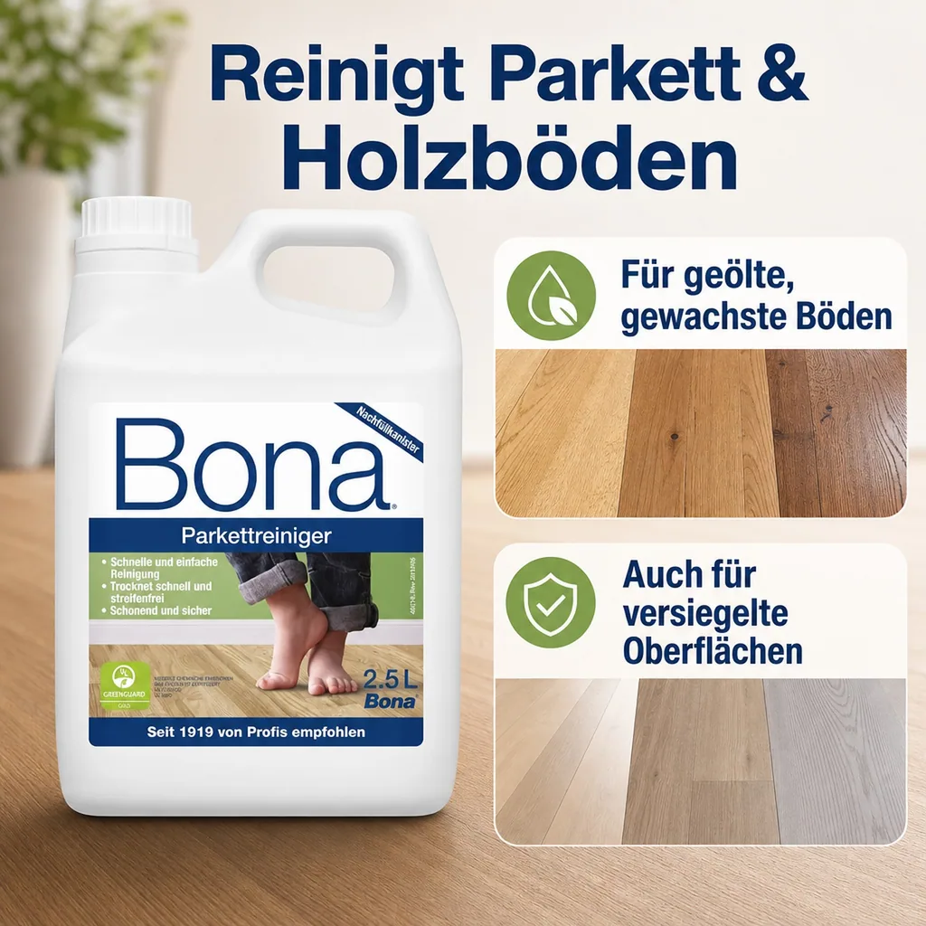 BONA Reiniger 2,5 Liter für Parkett- & Holzboden NF-Kanister f. Spray Mopp