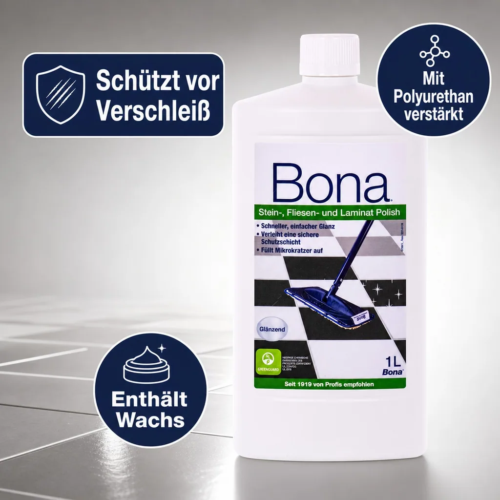 BONA Polish 1 Liter für Fliesen, Stein und Laminat glänzend gloss