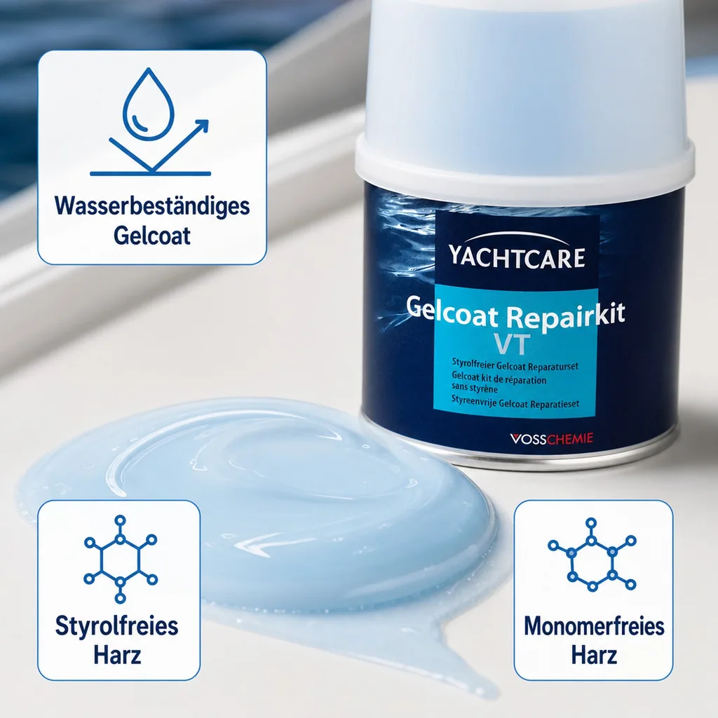 YACHTCARE Gelcoat VT Repair Kit RAL 9010 reinweiß 200 g