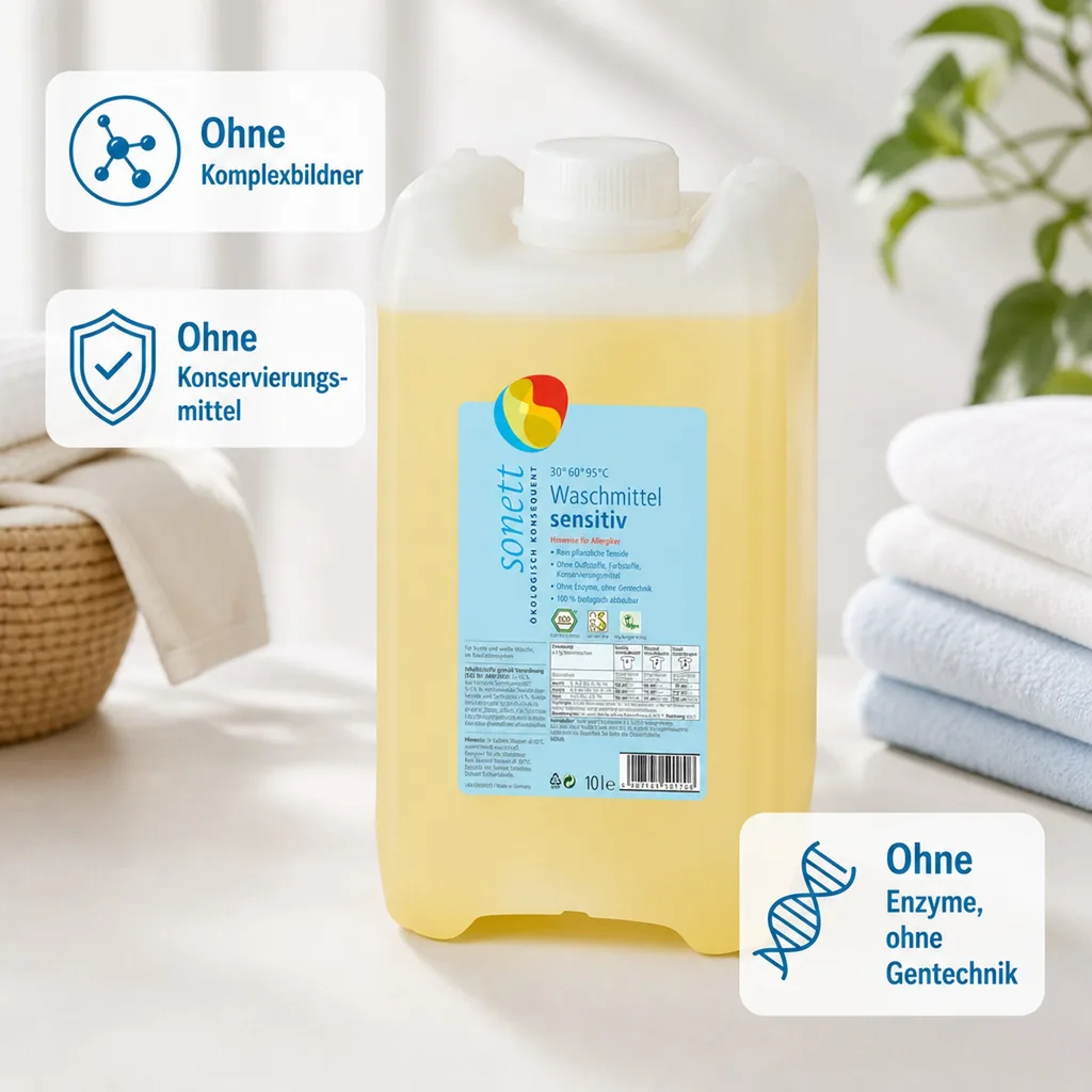 SONETT Waschmittel flüssig sensitiv 5 Liter ohne Duft- und Farbstoffe