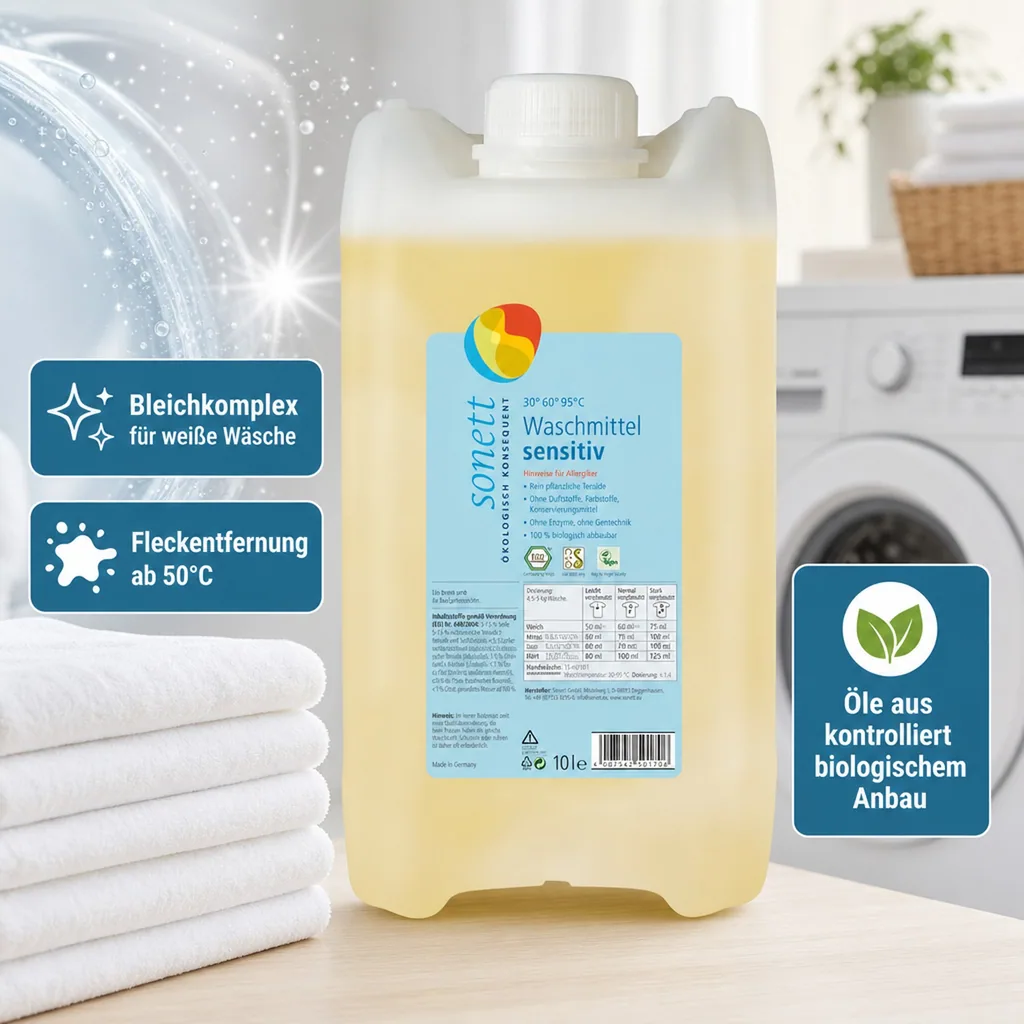 SONETT Waschmittel flüssig sensitiv 5 Liter ohne Duft- und Farbstoffe