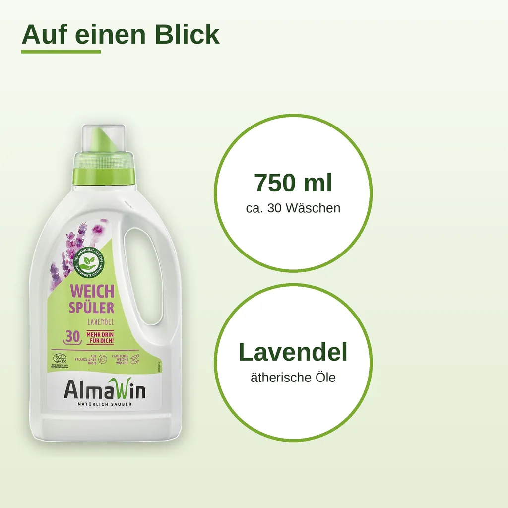 ALMAWIN Weichspüler 750 ml mit Lavendelduft