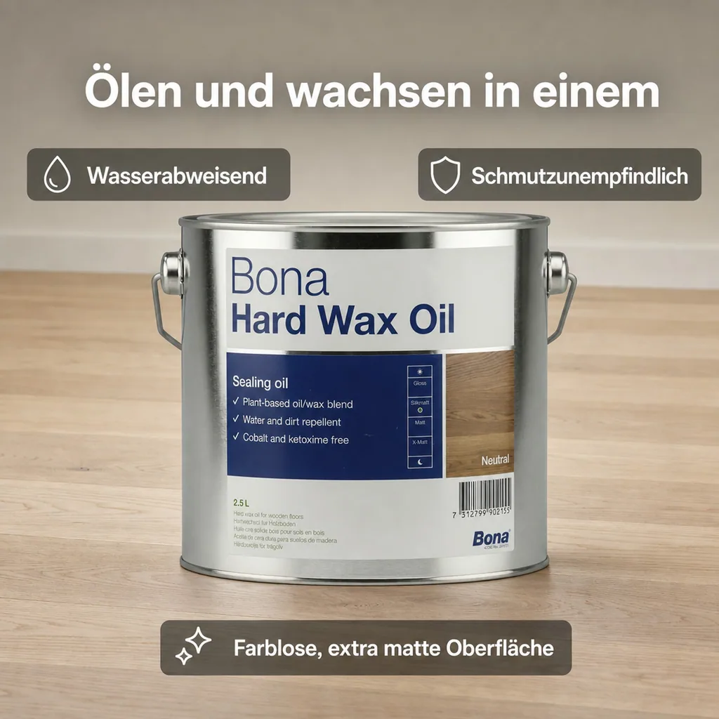 BONA Hardwax Oil extramatt 2,5 Liter für Holzböden im Innenbereich