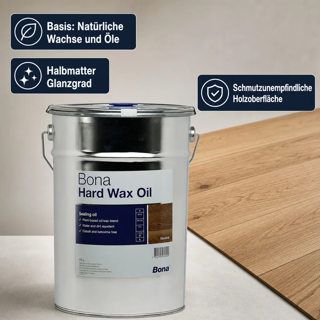 BONA Hardwax Oil extramatt 10 Liter für Holzböden im Innenbereich