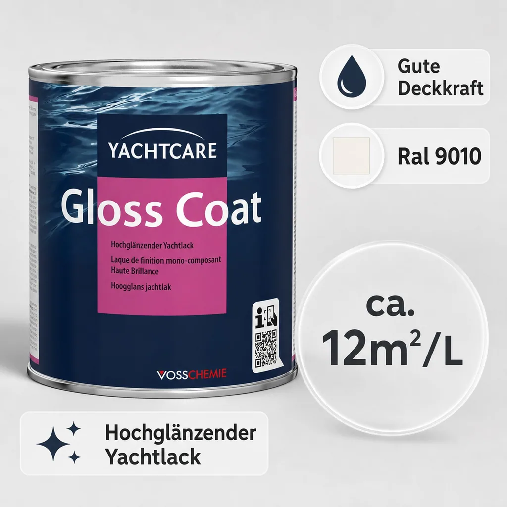 YACHTCARE Gloss Coat 750 ml weiß hochglänzender Yachtlack