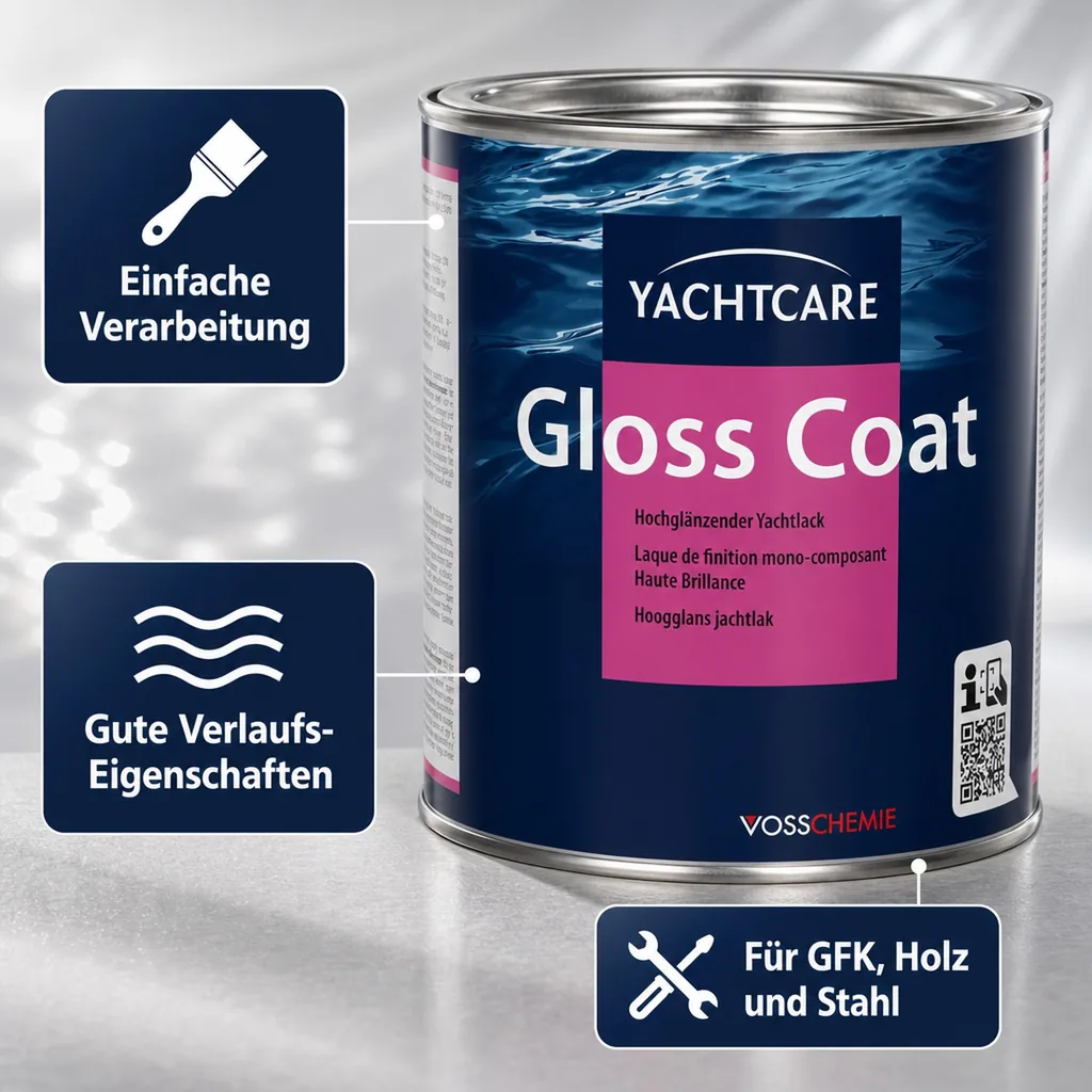 YACHTCARE Gloss Coat 750 ml weiß hochglänzender Yachtlack