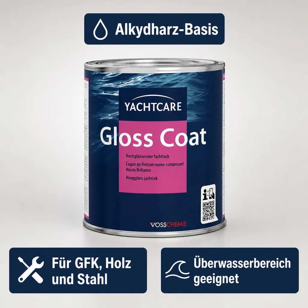 YACHTCARE Gloss Coat 750 ml navyblau hochglänzender Yachtlack
