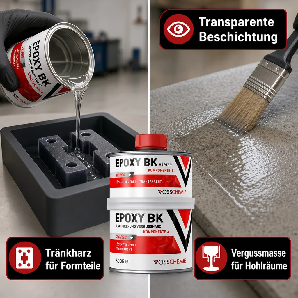 VOSSCHEMIE Epoxy BK 2K-Pro+500 g transparent lösemittelfrei