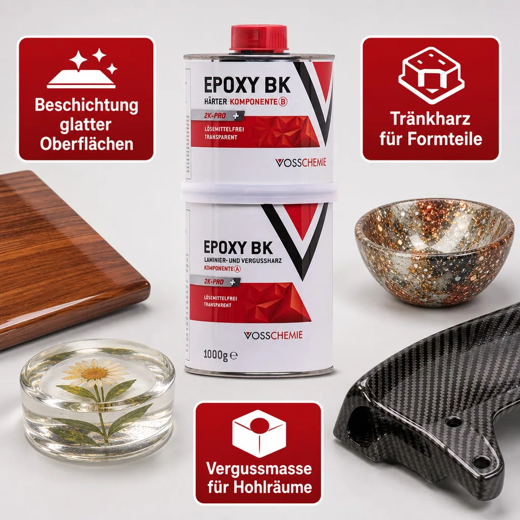 VOSSCHEMIE Epoxy BK 2K-Pro+ 1000 g transparent lösemittelfrei