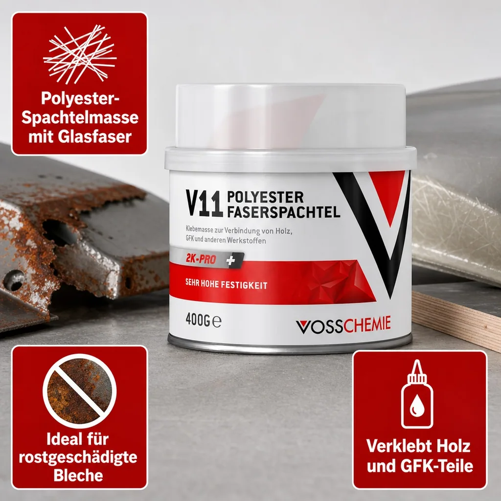 VOSSCHEMIE V11 Polyester Faserspachtel 2K Pro 400 g