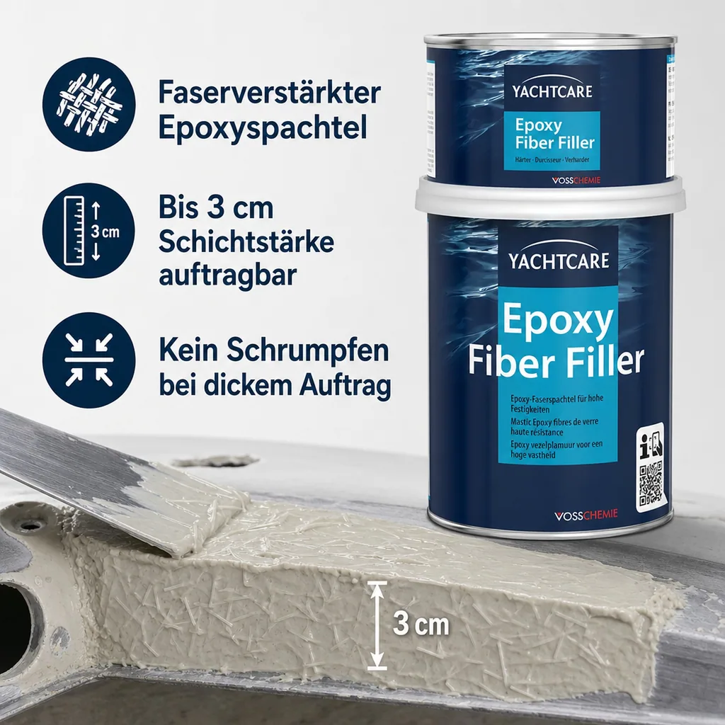 YACHTCARE Epoxy Fiber Filler 2 kg faserverstärkter Expoxyspachtel