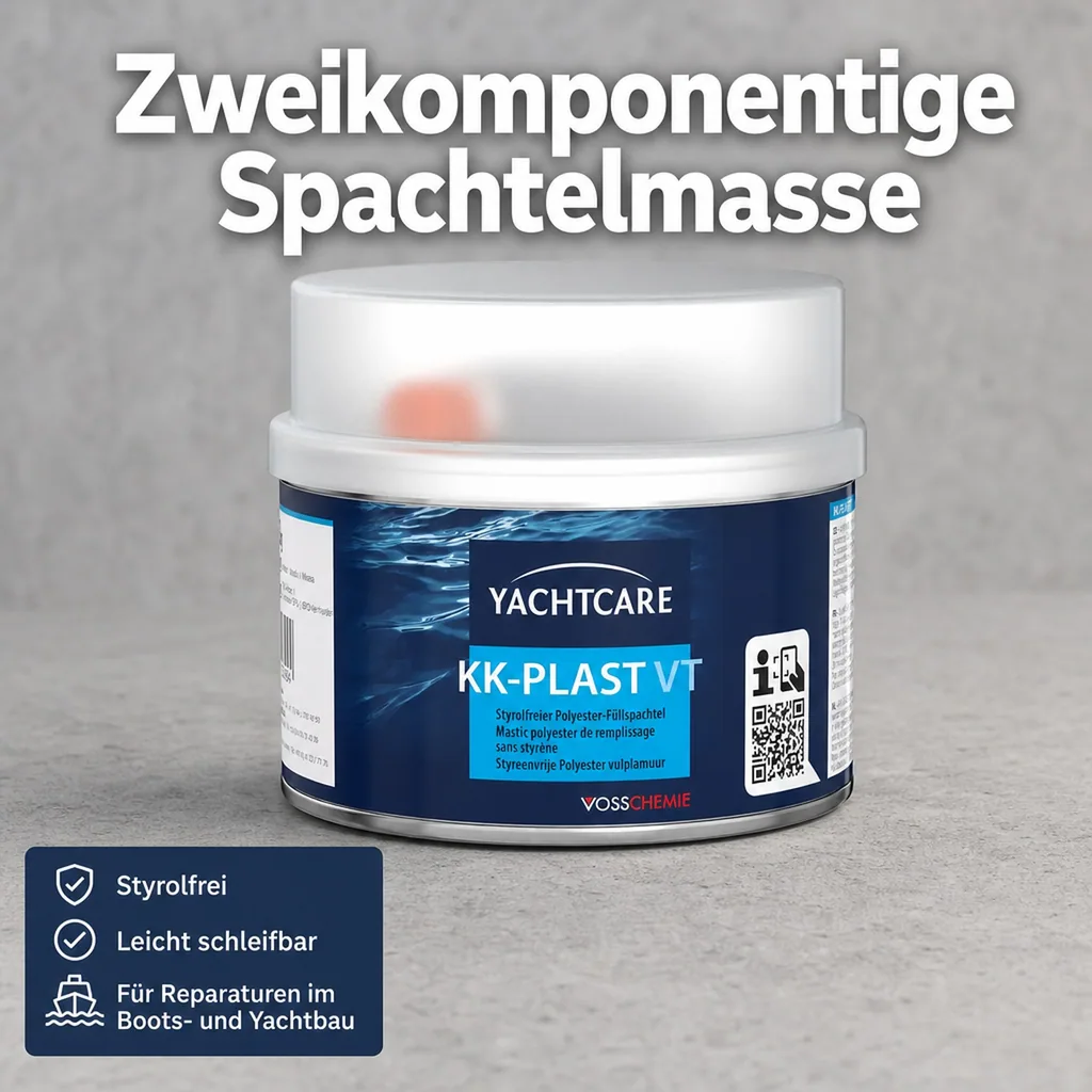 YACHTCARE KK-Plast VT Füllspachtel Polyesterspachtel grau 250 g