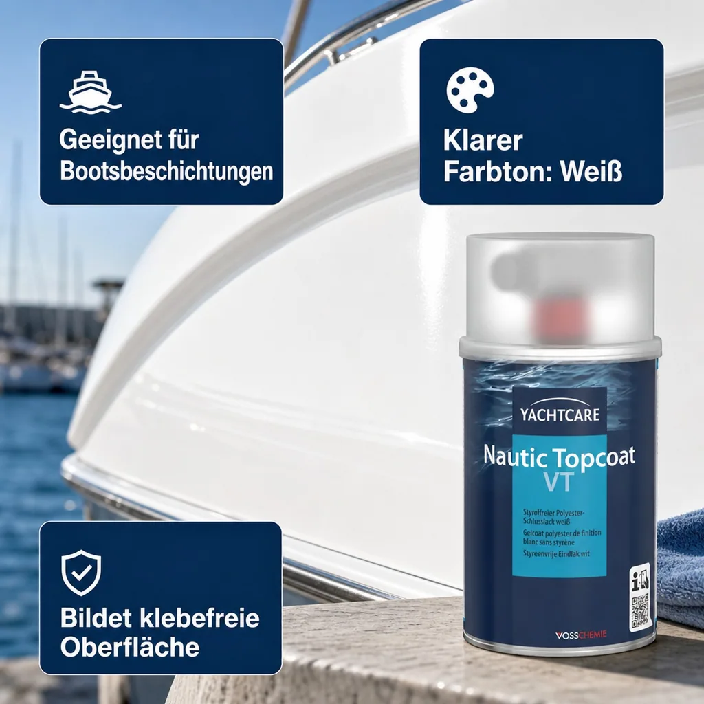YACHTCARE Nautic Topcoat VT inkl. Härter 1000 g - Schlusslack weiß