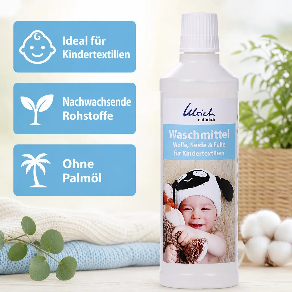ULRICH natürlich Waschmittel für Kindertextilien 500 ml flüssig Wolle, Seide & Felle