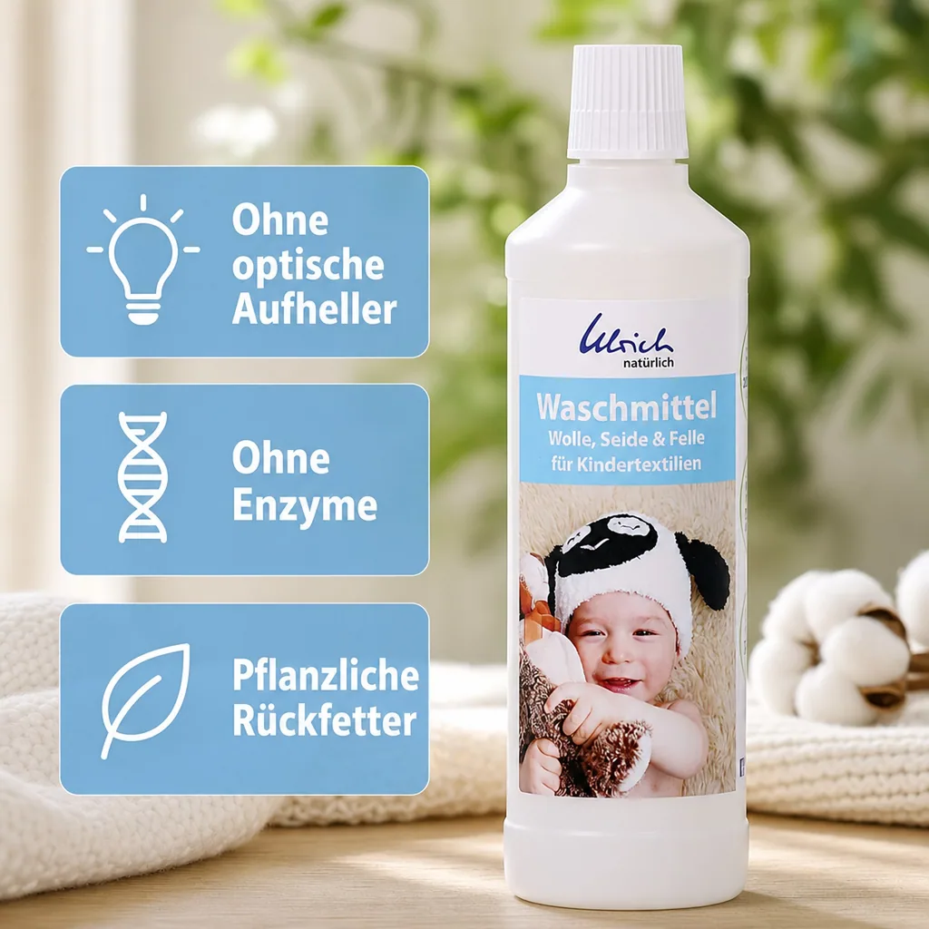 ULRICH natürlich Waschmittel für Kindertextilien 500 ml flüssig Wolle, Seide & Felle