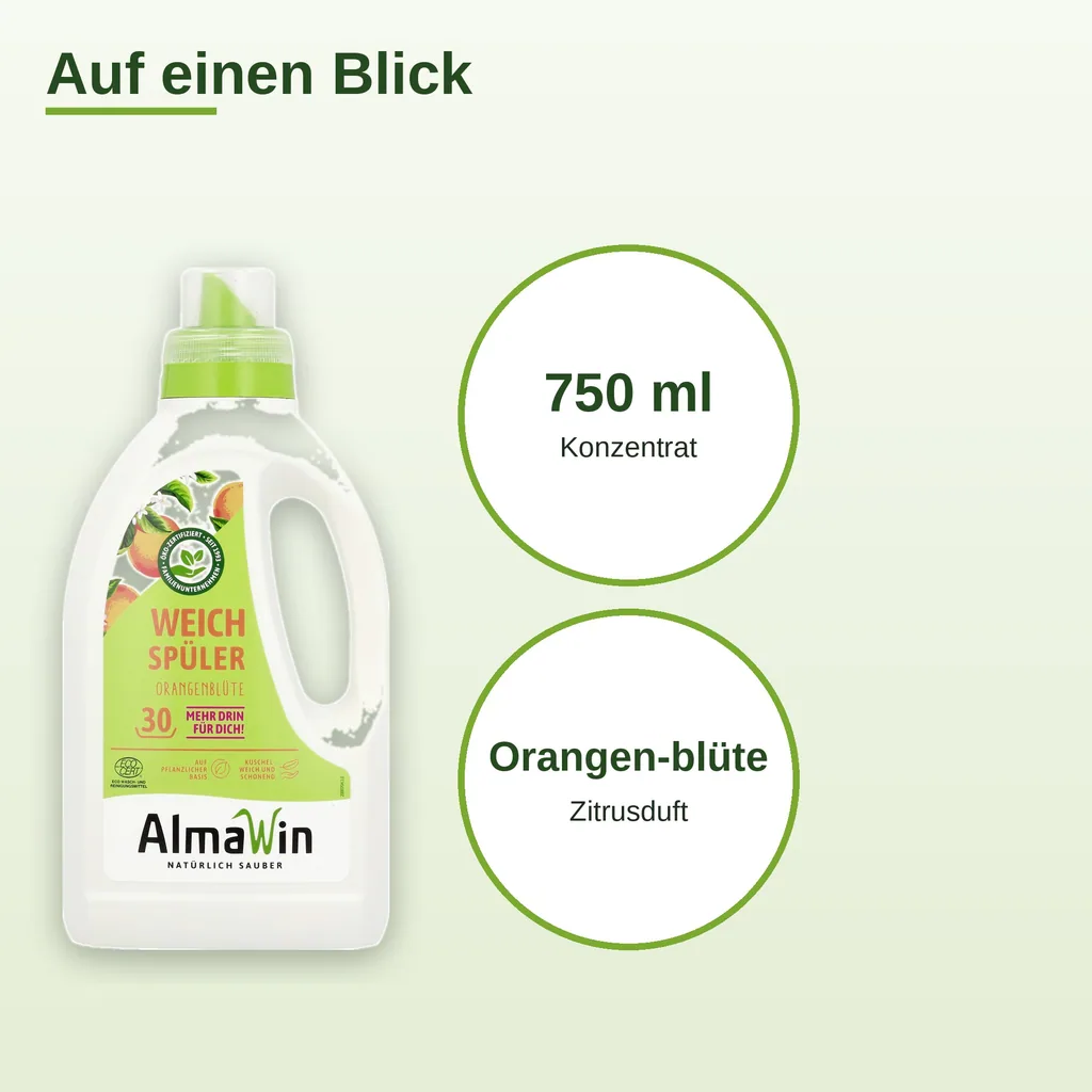 ALMAWIN Weichspüler 750 ml mit Orangenblüte