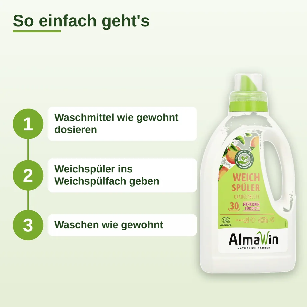 ALMAWIN Weichspüler 750 ml mit Orangenblüte
