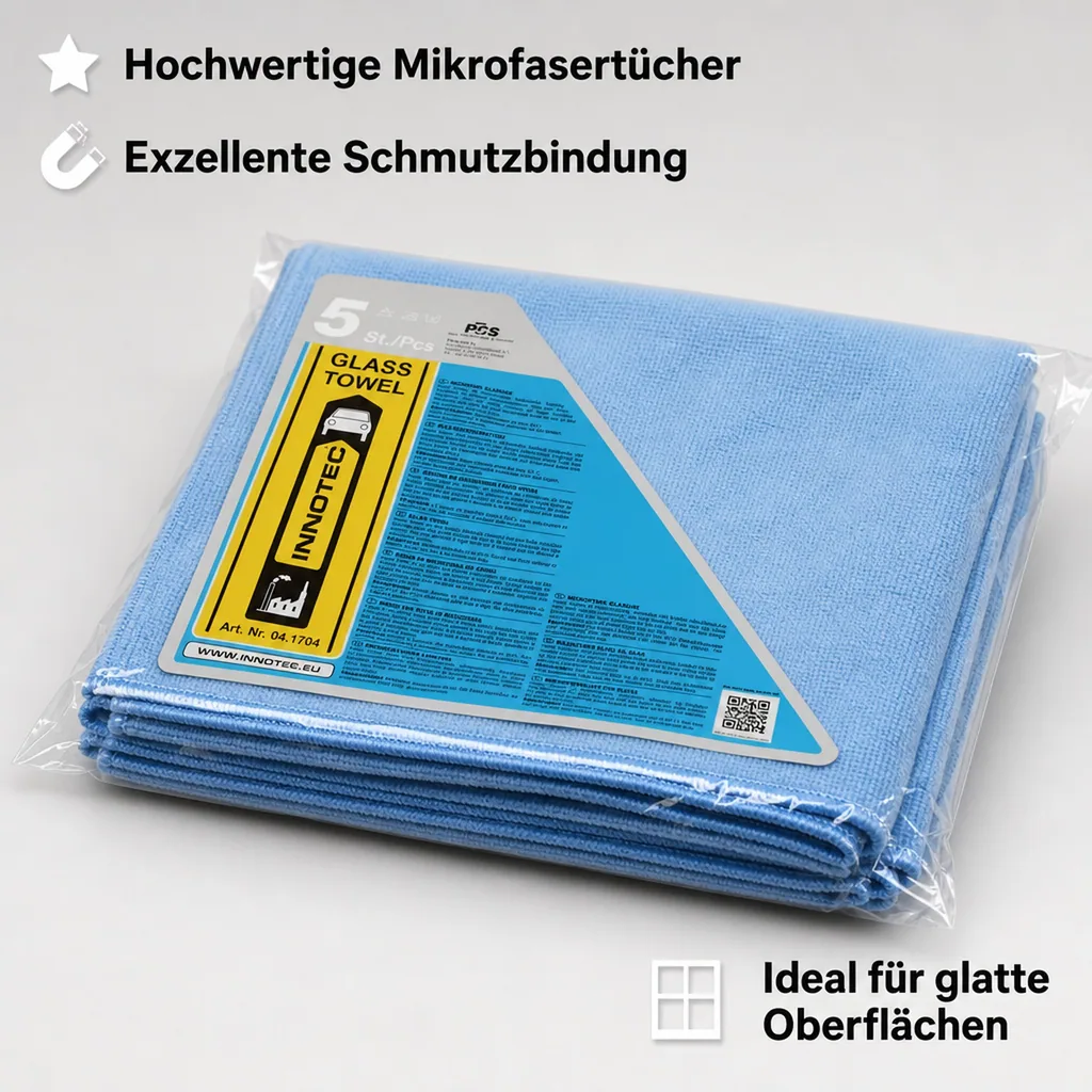 INNOTEC Glass Towel blau 5 Stück Packung 04.174