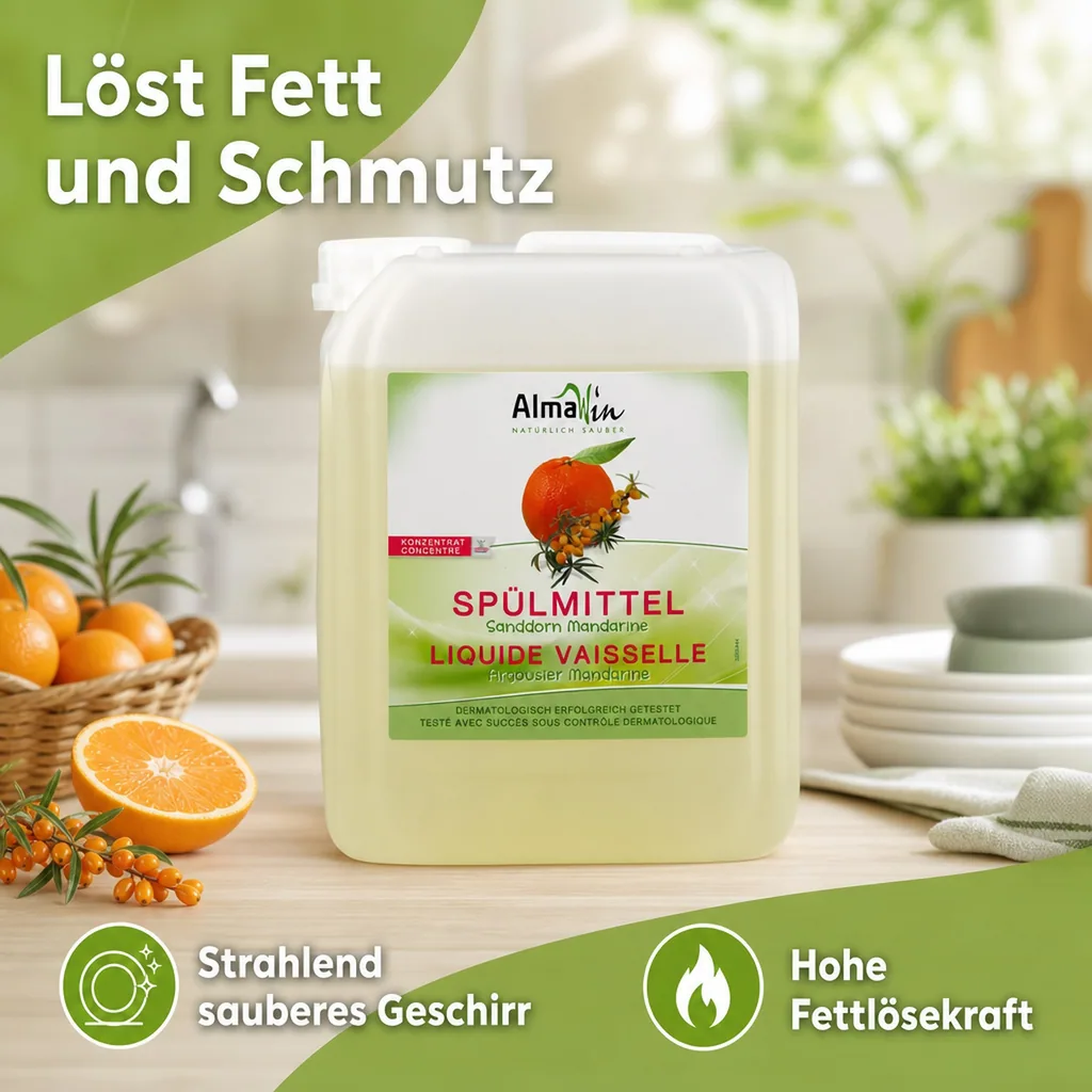 ALMAWIN Spülmittel Sanddorn Mandarine 5 Liter