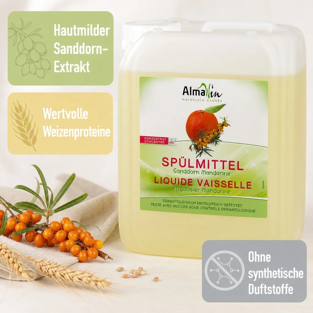 ALMAWIN Spülmittel Sanddorn Mandarine 5 Liter