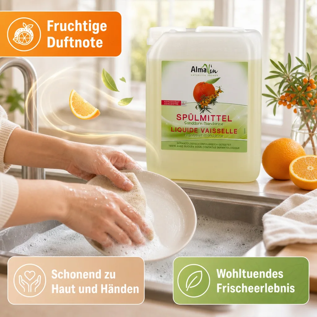 ALMAWIN Spülmittel Sanddorn Mandarine 5 Liter