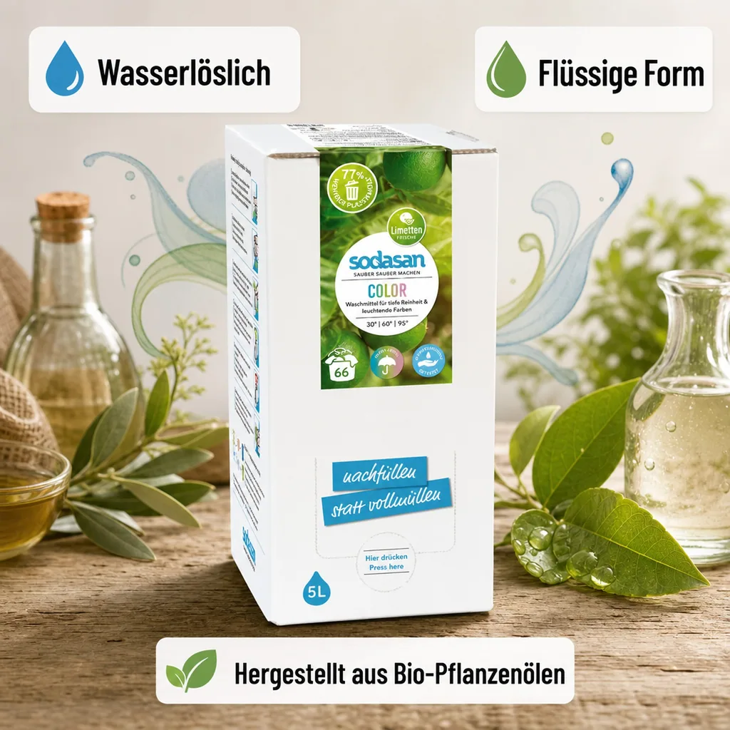 SODASAN COLOR Flüssigwaschmittel Limette 5 Liter Bag in Box