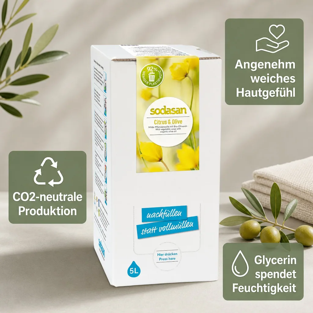 SODASAN Flüssigseife Liquid Citrus-Olive 5 Liter Bag in Box
