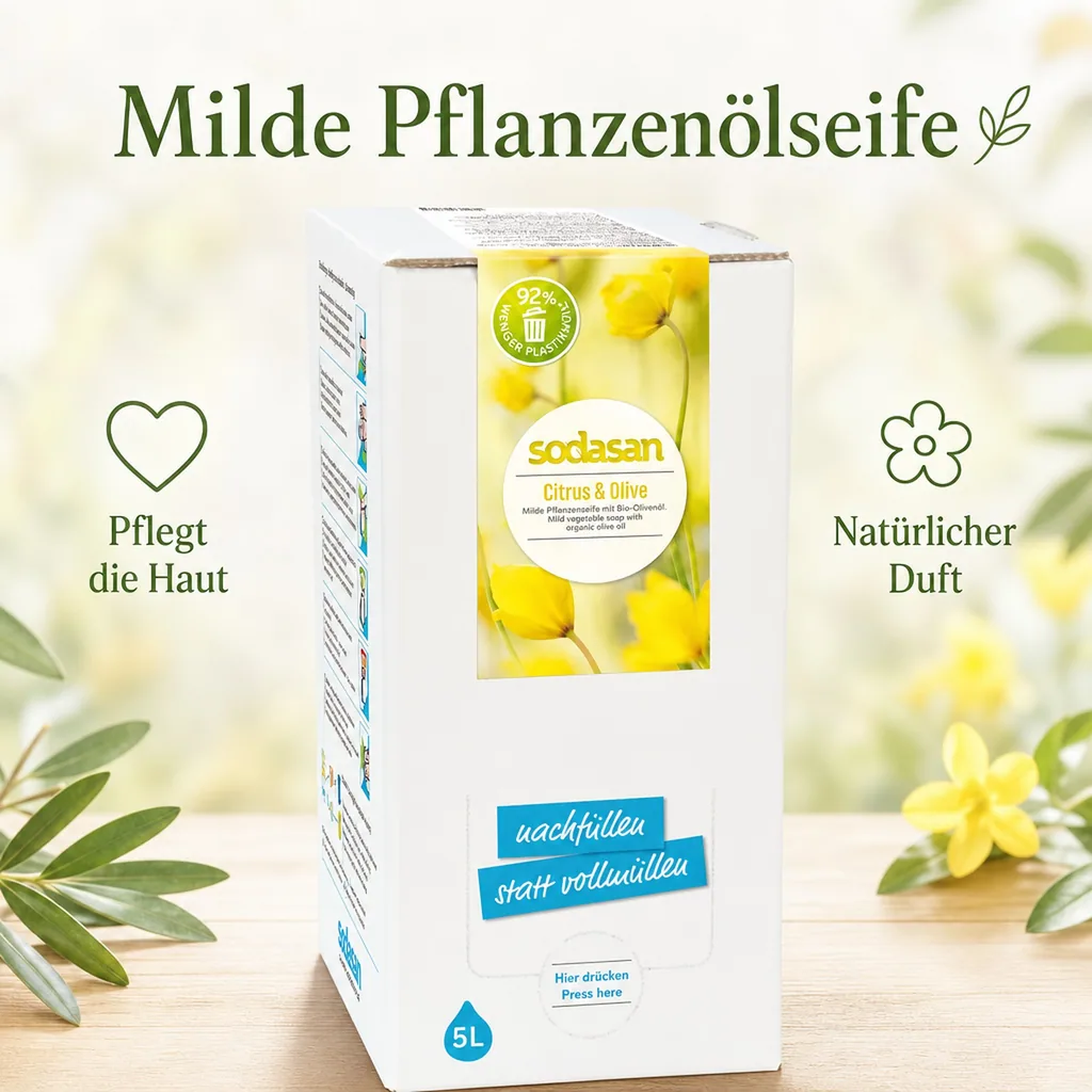 SODASAN Flüssigseife Liquid Citrus-Olive 5 Liter Bag in Box