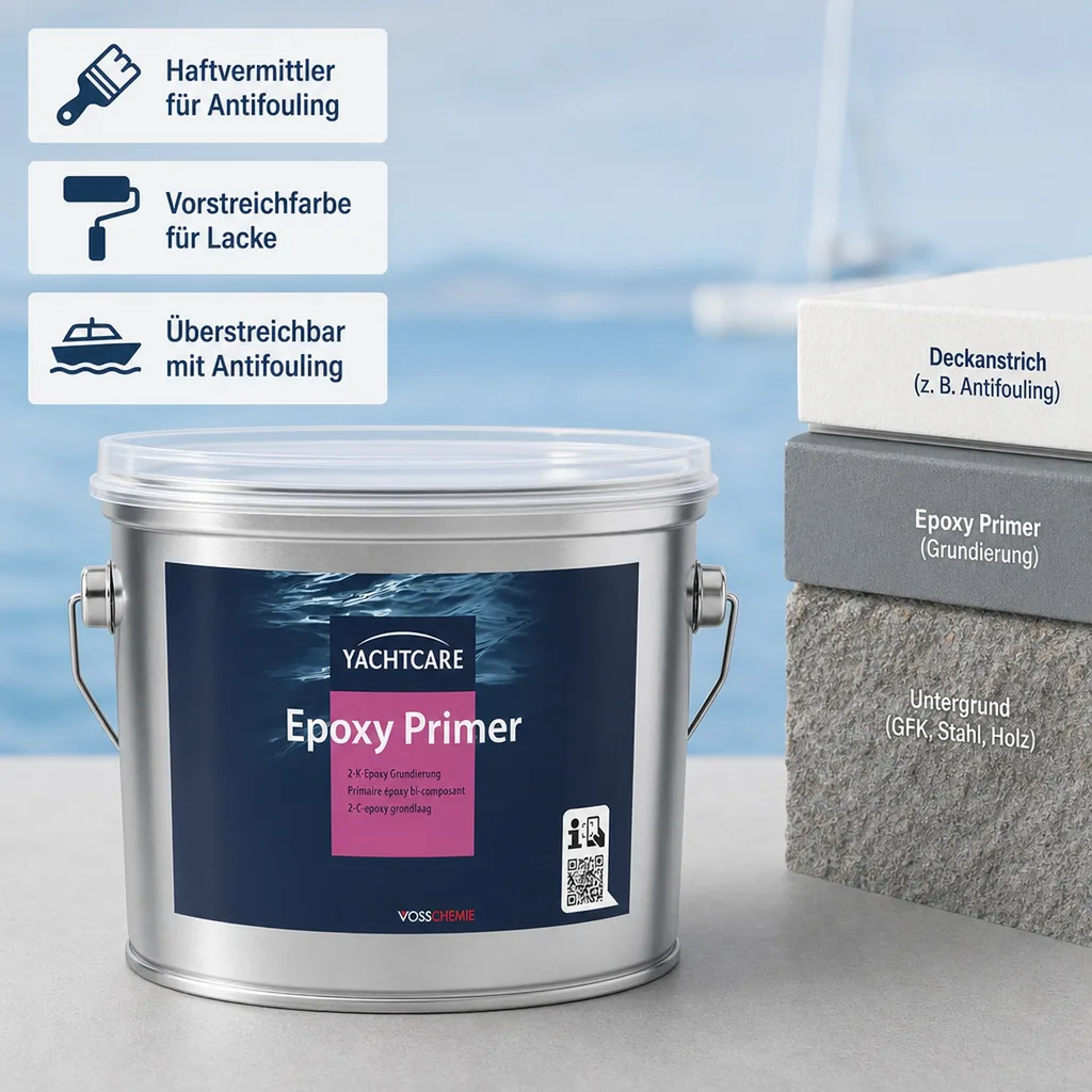 YACHTCARE Epoxy Primer 2K - 2,25 Liter Grundierung für Antifouling weiß